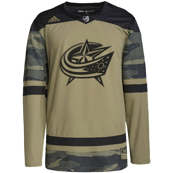 Columbus Blue Jackets adidas Military Appreciation Team Authentic Custom Practice Jersey - Camo
