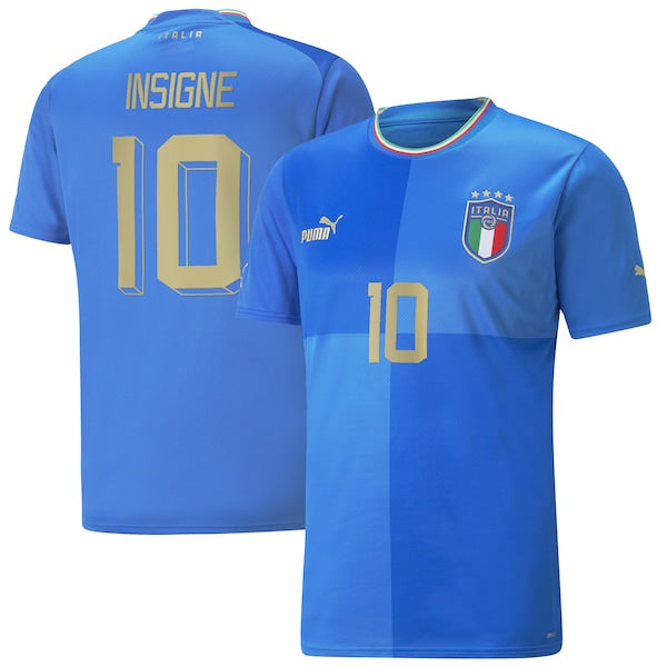 Lorenzo Insigne Italy National Team Puma 2022/23 Home Replica Player Jersey - Blue
