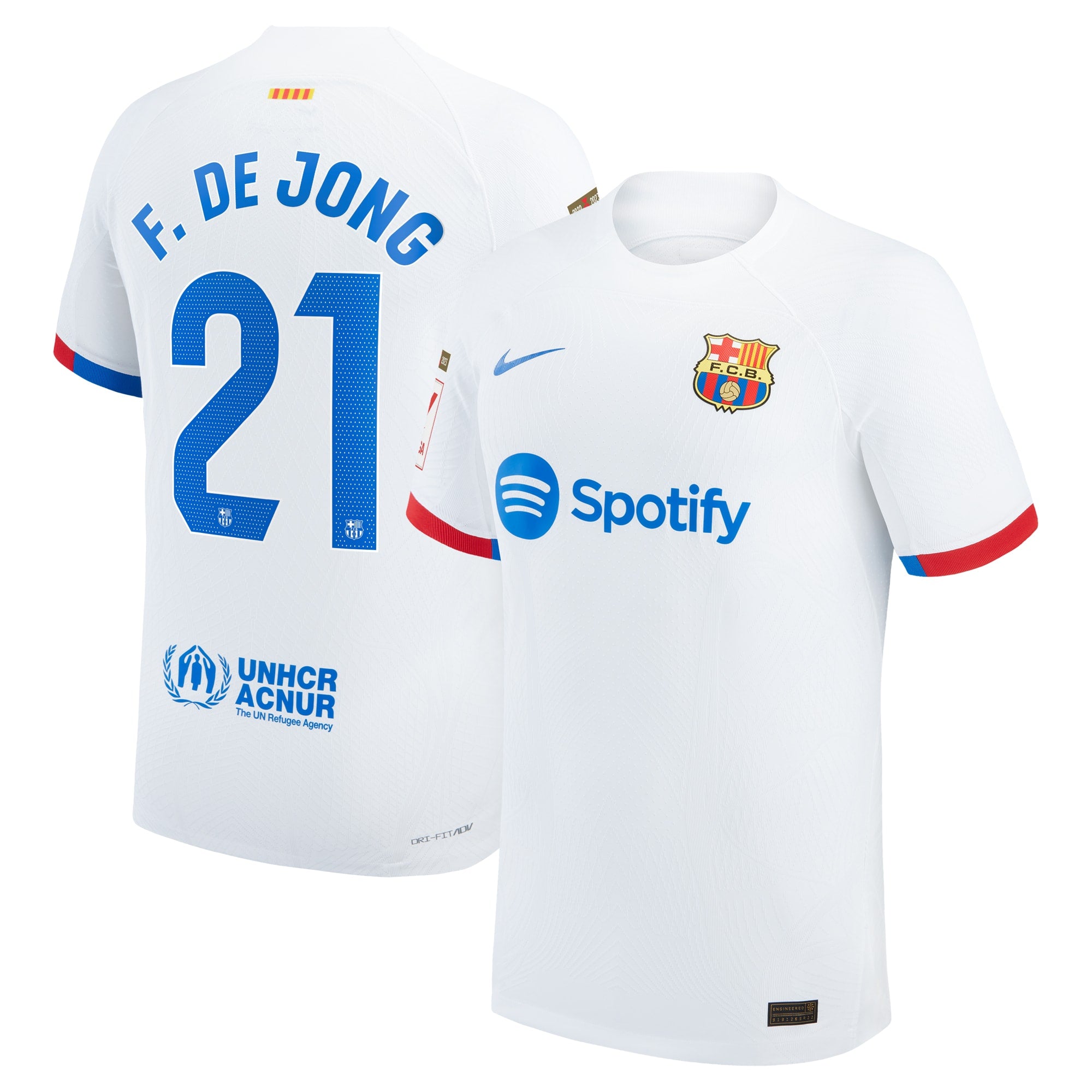 Frenkie de Jong Barcelona Nike 2023/24 Third Authentic Jersey - Aqua/Royal/White
