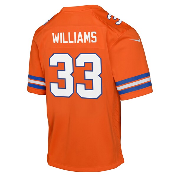 Javonte Williams Denver Broncos Nike Youth Mile High Collection 1977 Throwback Game Jersey - Orange