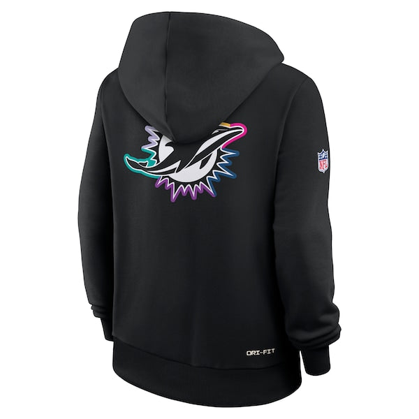 Miami Dolphins Nike Women's 2025 NFL Crucial Catch Sideline Standard Issue Dri-FIT Hoodie - Black