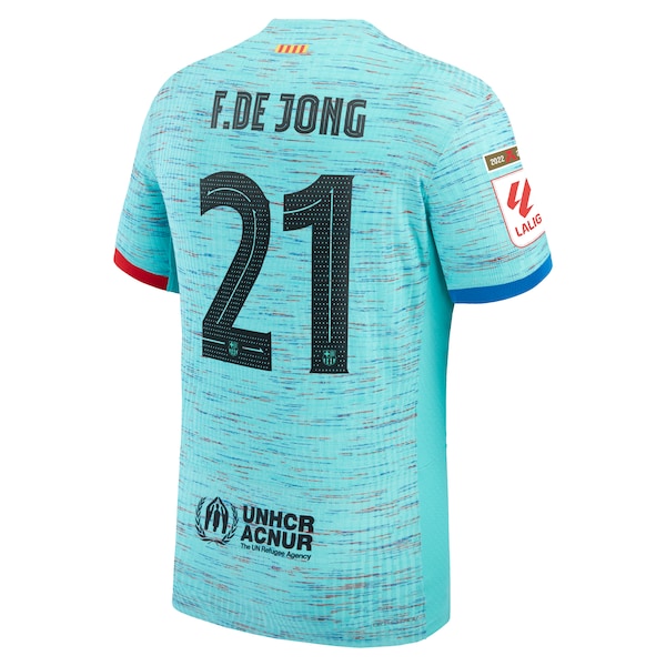 Frenkie de Jong Barcelona Nike 2023/24 Third Authentic Jersey - Aqua/Royal/White