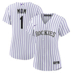 Colorado Rockies Nike Women's #1 Mom Home Replica Jersey - White