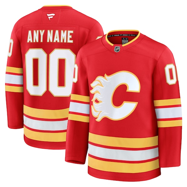 Calgary Flames  Home Premium Custom Jersey - Red/Black/White