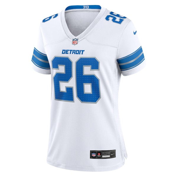 Jahmyr Gibbs Detroit Lions Nike Women's Game Jersey - White/Blue