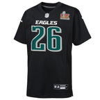 Saquon Barkley Philadelphia Eagles Nike Preschool Super Bowl LIX Patch Fashion Game Player Jersey - Carbon Black