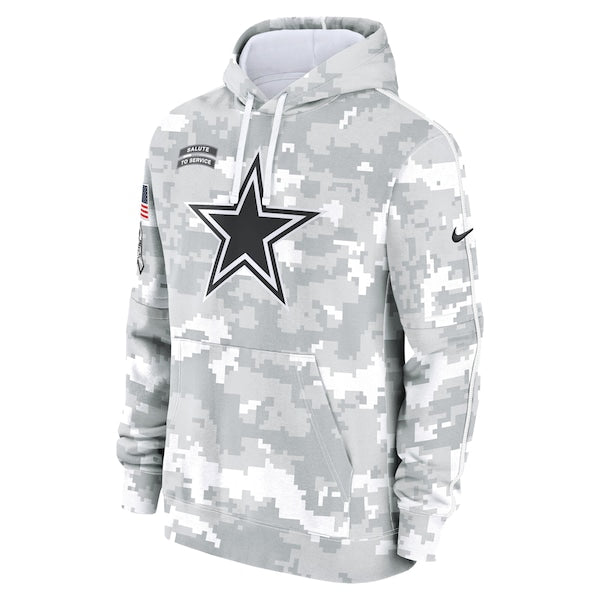 Dallas Cowboys Nike 2024 Salute to Service Club Fleece Pullover Hoodie - Arctic Camo