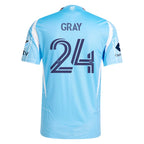 Tayvon Gray New York City FC adidas 2025 The Excelsior Kit Authentic Player Jersey - Light Blue