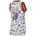 Allen Iverson Philadelphia 76ers Women's 2000 Doodle Swingman Jersey - White