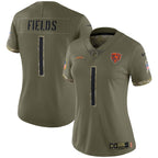 Justin Fields Chicago Bears Nike Women's 2022 Salute To Service Limited Jersey - Olive