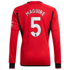 Harry Maguire Manchester United adidas 2023/24 Home Replica Long Sleeve Player Jersey - Red