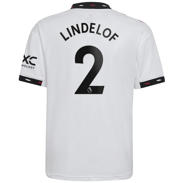 Victor Lindelof Manchester United adidas Youth 2022/23 Away Replica Player Jersey - White