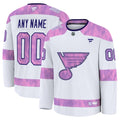 St. Louis Blues  2024 Hockey Fights Cancer Custom Practice Jersey - White