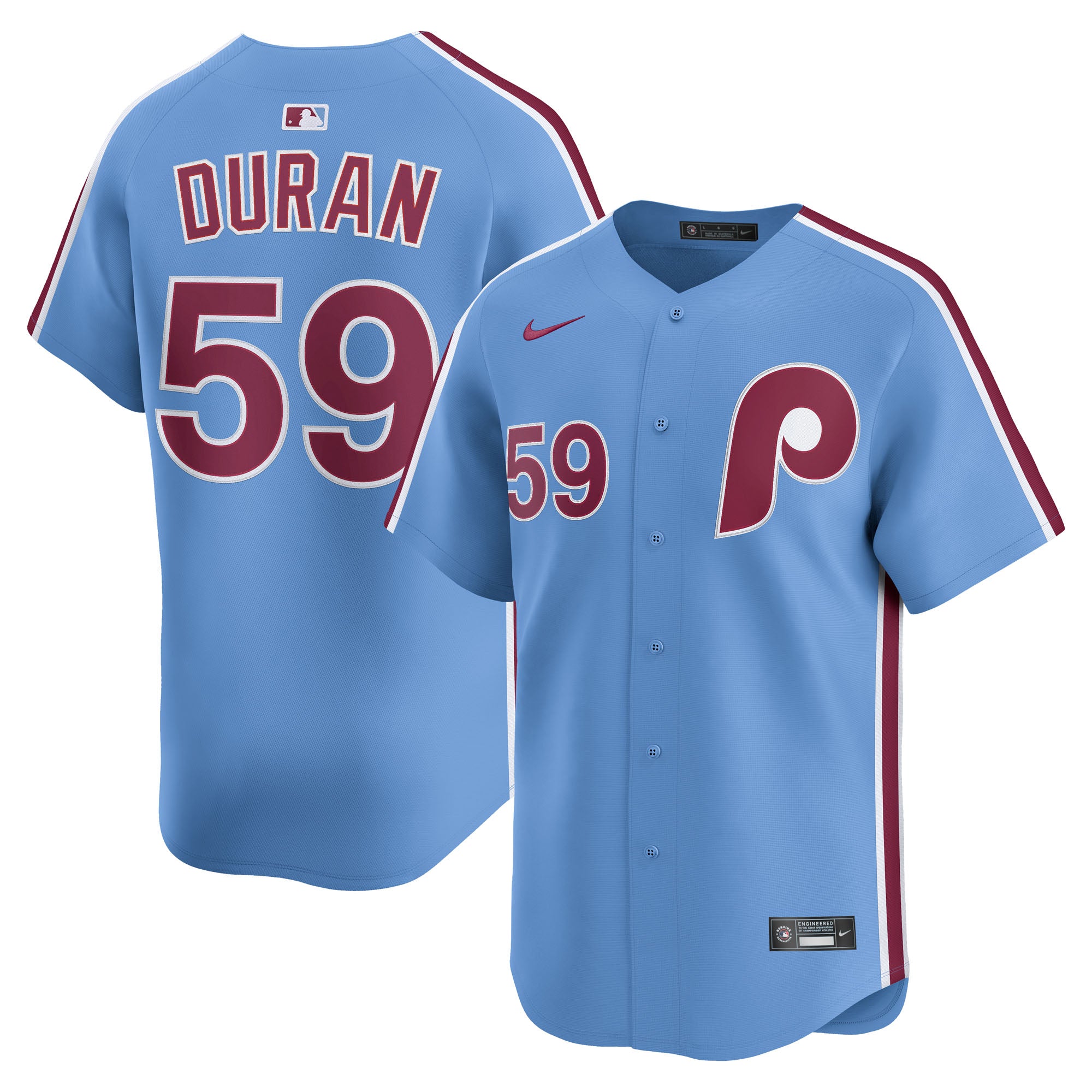Jhoan Duran Philadelphia Phillies Nike Home Limited Player Jersey - White/Light Blue