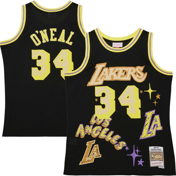 Shaquille O'Neal Los Angeles Lakers  1996/97 Swingman Sidewalk Sketch Jersey - Black