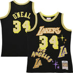 Shaquille O'Neal Los Angeles Lakers  1996/97 Swingman Sidewalk Sketch Jersey - Black