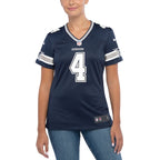 Dak Prescott Dallas Cowboys Nike Women's Game Team Jersey - Navy/White