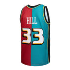 Grant Hill Detroit Pistons Hardwood Classics 1999/00 Split Swingman Jersey - Teal/Red