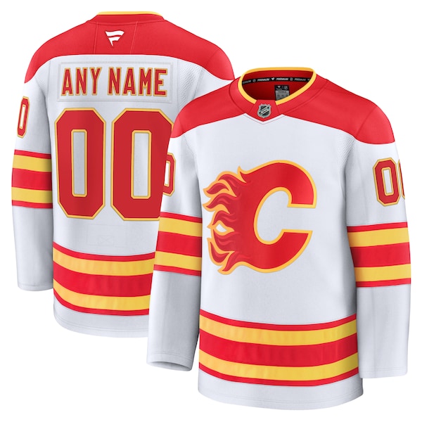 Calgary Flames  Away Premium Custom Jersey - White/Red/Black