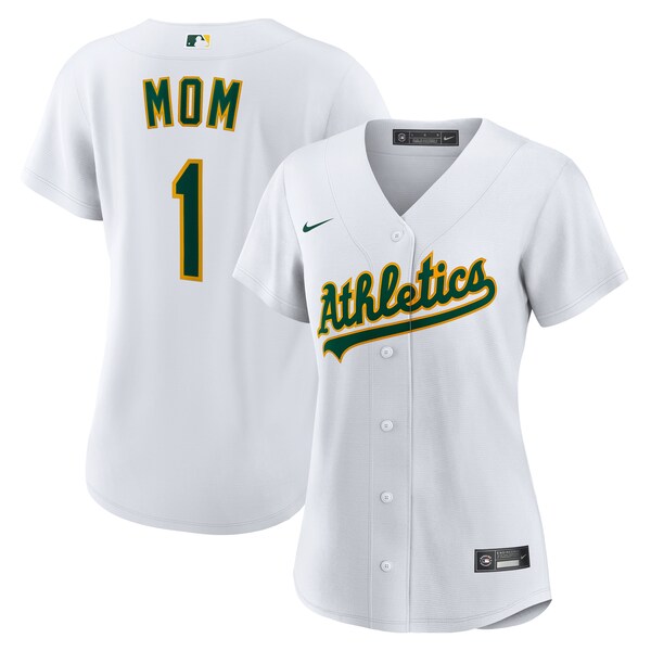 Athletics Nike Women's #1 Mom Home Replica Jersey - White