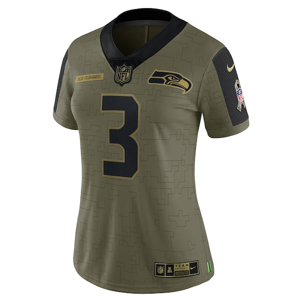 Russell Wilson Seattle Seahawks Nike Women's 2021 Salute To Service Limited Player Jersey - Olive