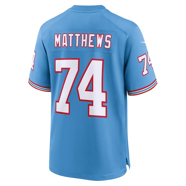 Bruce Matthews Tennessee Titans Nike Oilers Throwback Retired Player Game Jersey - Light Blue/Navy
