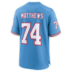 Bruce Matthews Tennessee Titans Nike Oilers Throwback Retired Player Game Jersey - Light Blue/Navy