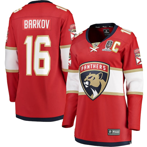 Aleksander Barkov Florida Panthers  Women's 2025 Stanley Cup Champions Breakaway Jersey - Red