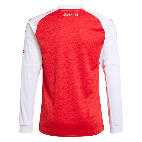 Arsenal adidas Youth 2025/26 Home Replica Long Sleeve Jersey - Red