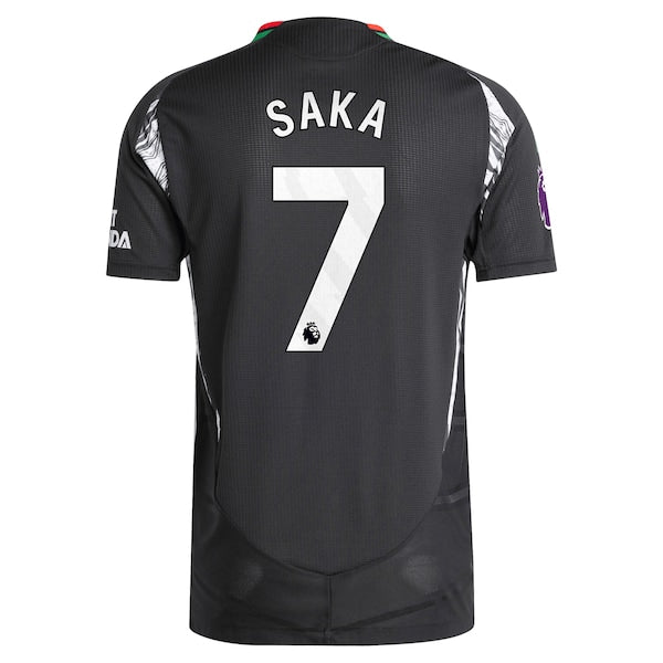 Bukayo Saka Arsenal adidas 2024/25 Away Authentic Player Jersey - Black