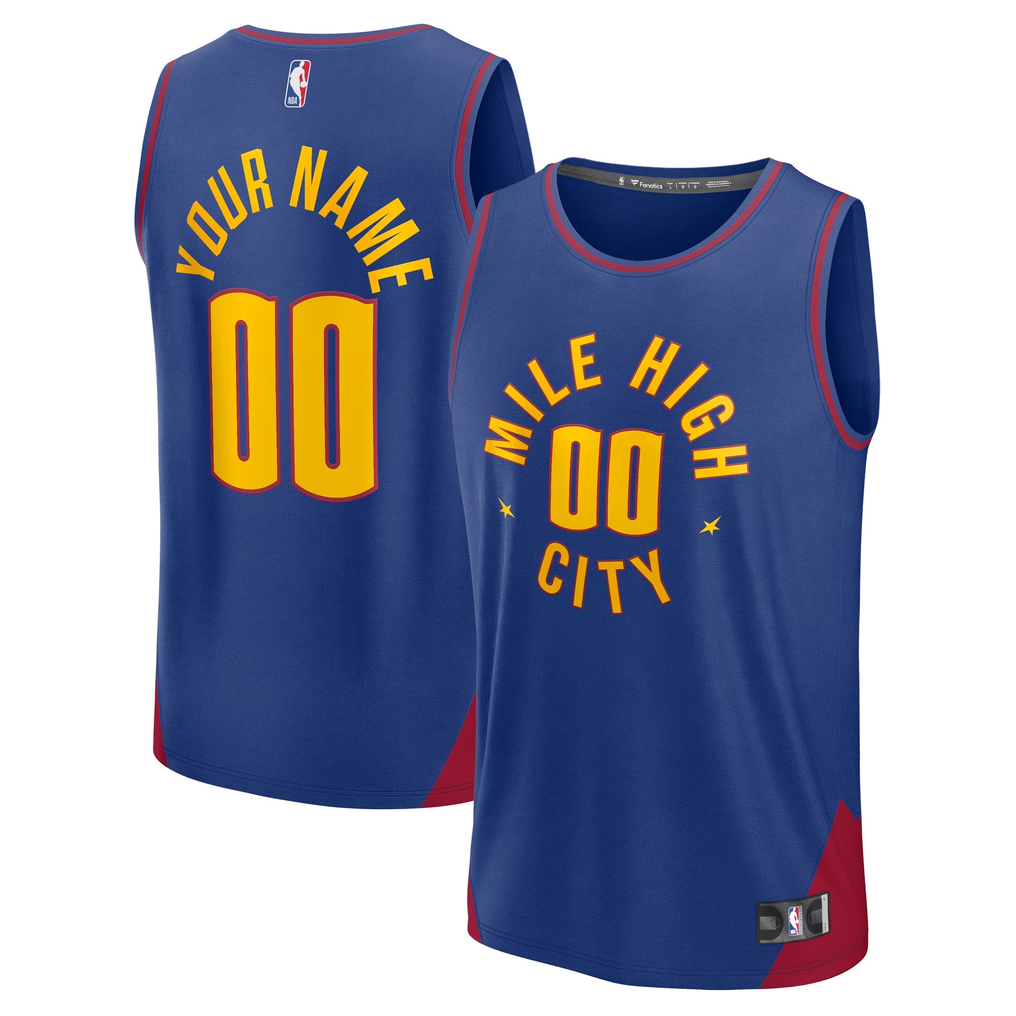 Denver Nuggets  Fast Break Custom Jersey Icon Edition - Navy/Blue