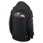 Baltimore Ravens Nike Women's 2025 NFL Crucial Catch Sideline Standard Issue Dri-FIT Hoodie - Black
