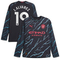 Julián Álvarez Manchester City Puma 2023/24 Third Replica Long Sleeve Player Jersey - Navy