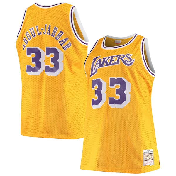 Kareem Abdul-Jabbar Los Angeles Lakers 1984/85 Big & Tall Hardwood Classics Swingman Jersey - Gold