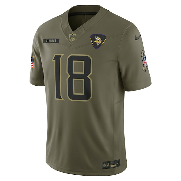 Justin Jefferson Minnesota Vikings Nike 2025 Salute to Service Limited Jersey - Olive