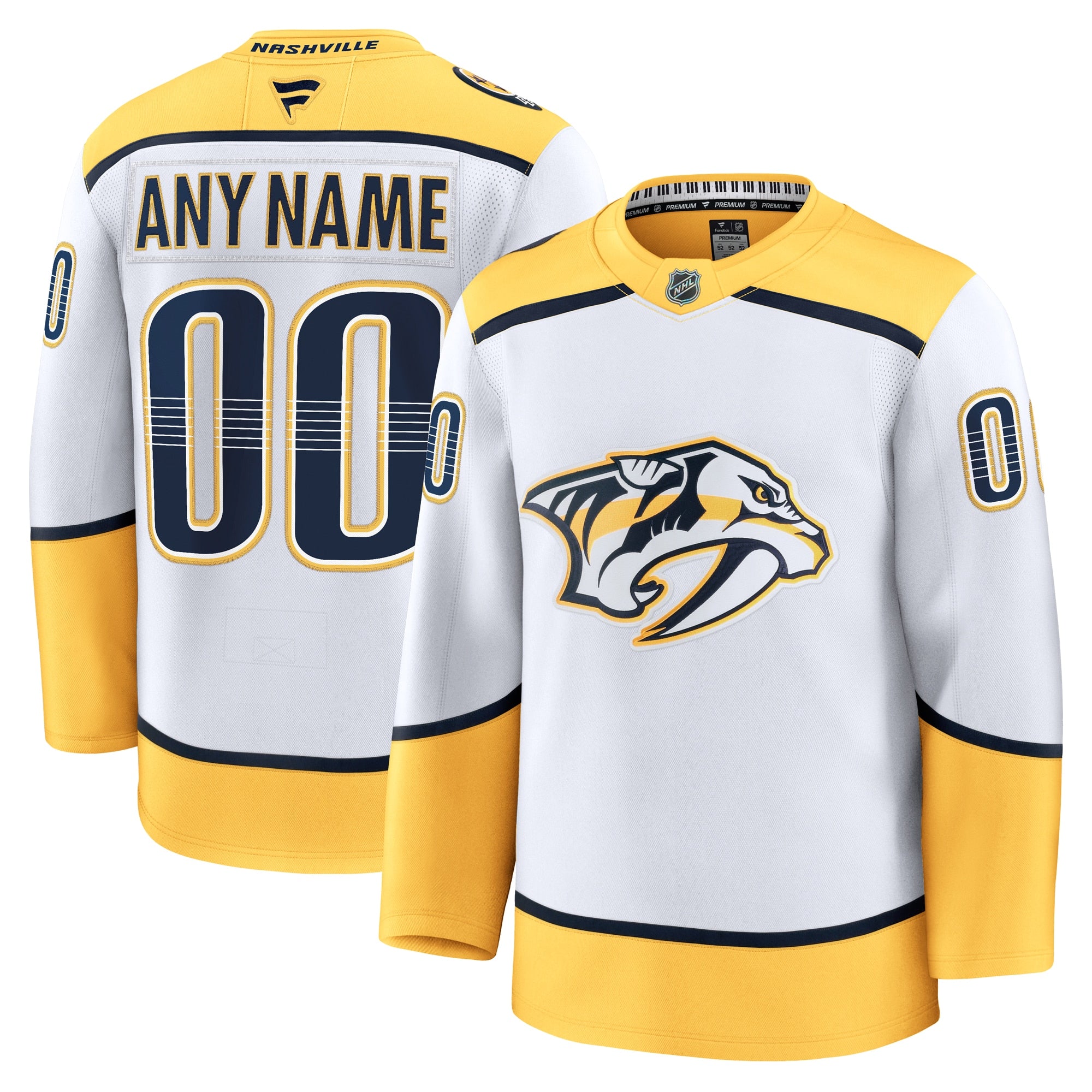 Nashville Predators  Home Premium Custom Jersey - Gold/White