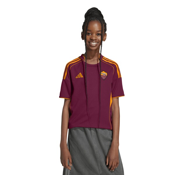AS Roma adidas Youth 2025/26 Home Replica Jersey - Red/White