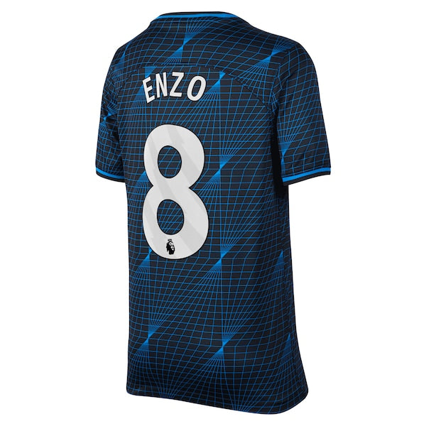 Enzo Fernández Chelsea Nike Youth 2023/24 Away Stadium Replica Player Jersey - Navy