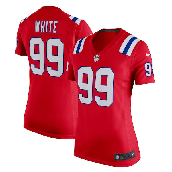 Keion White New England Patriots Nike Women's Alternate Team Game Jersey - Red/Navy/White