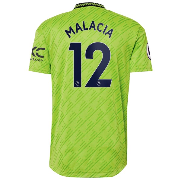 Tyrell Malacia Manchester United adidas 2022/23 Third Authentic Player Jersey - Neon Green