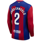 Joao Cancelo Barcelona Nike 2023/24 Home Stadium Replica Long Sleeve Player Jersey - Royal