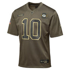 Jordan Love Green Bay Packers Nike Youth 2025 Salute to Service Game Jersey - Olive