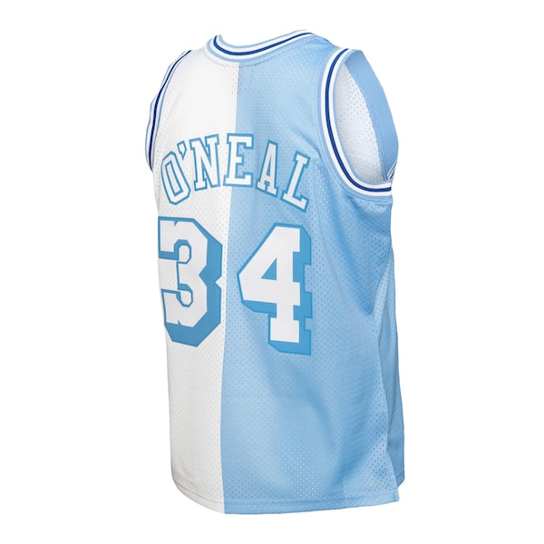 Shaquille O'Neal Los Angeles Lakers Big & Tall Hardwood Classics 1996/97 Split Swingman Jersey - Powder Blue/White