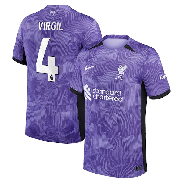 Virgil van Dijk Liverpool Nike Youth 2023/24 Third Stadium Replica Player Jersey - Purple