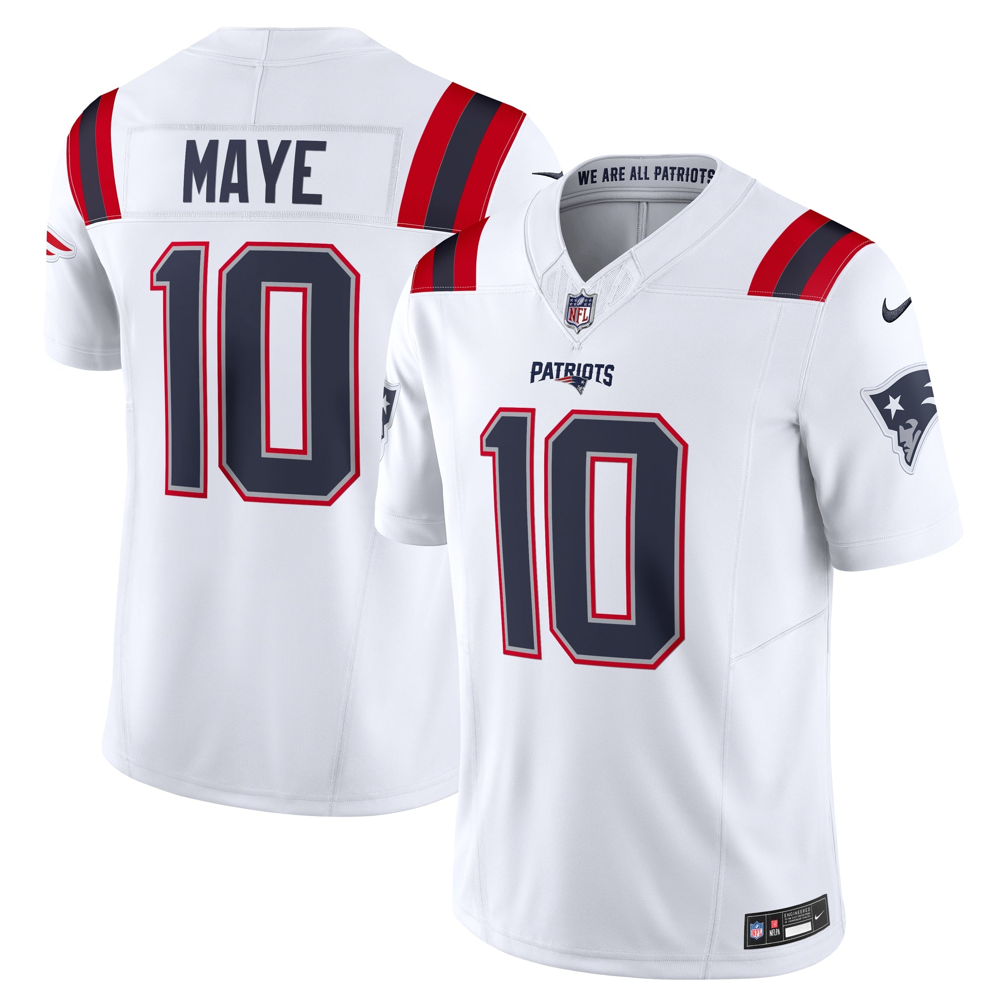 Drake Maye New England Patriots Nike Alternate  Vapor F.U.S.E. Limited Jersey - Red/White/Navy