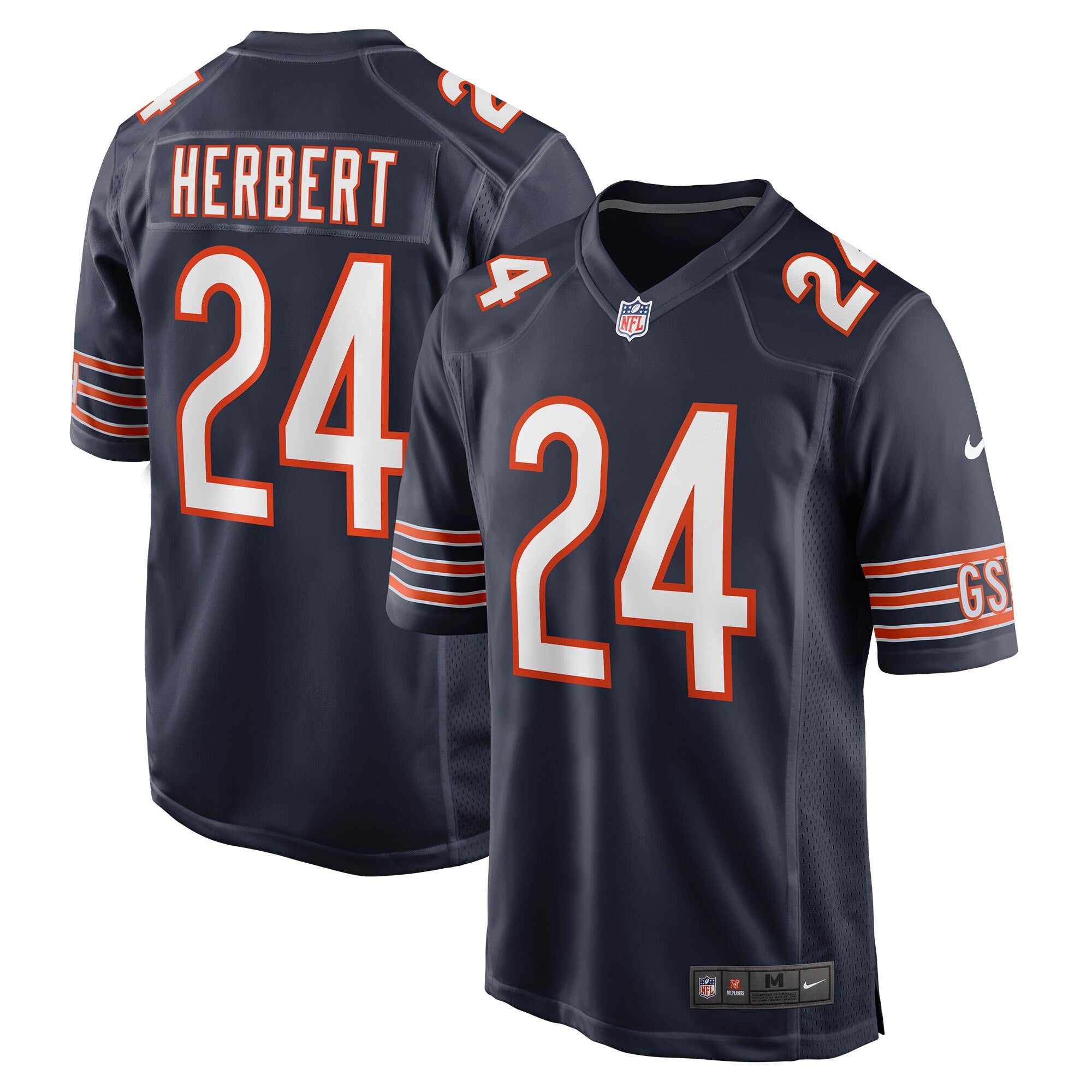 Khalil Herbert Chicago Bears Nike Alternate Game Player Jersey - Orange/Navy