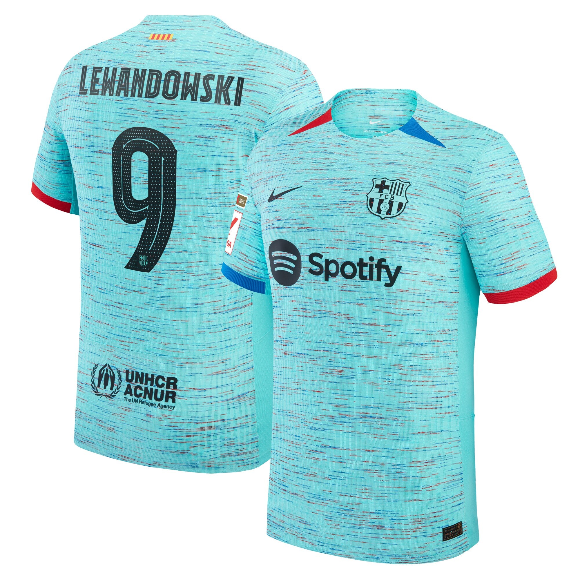 Robert Lewandowski Barcelona Nike 2023/24 Home Authentic Jersey - Royal/Aqua/White