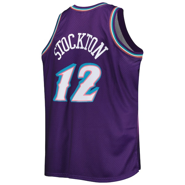 John Stockton Utah Jazz Big & Tall Hardwood Classics 1996/97 Swingman Jersey - Purple