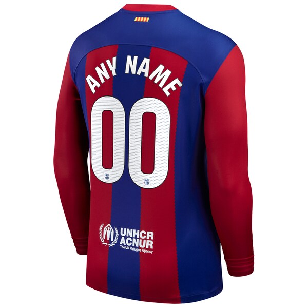 Barcelona Nike 2023 Home Replica Custom Long Sleeve Jersey - Royal