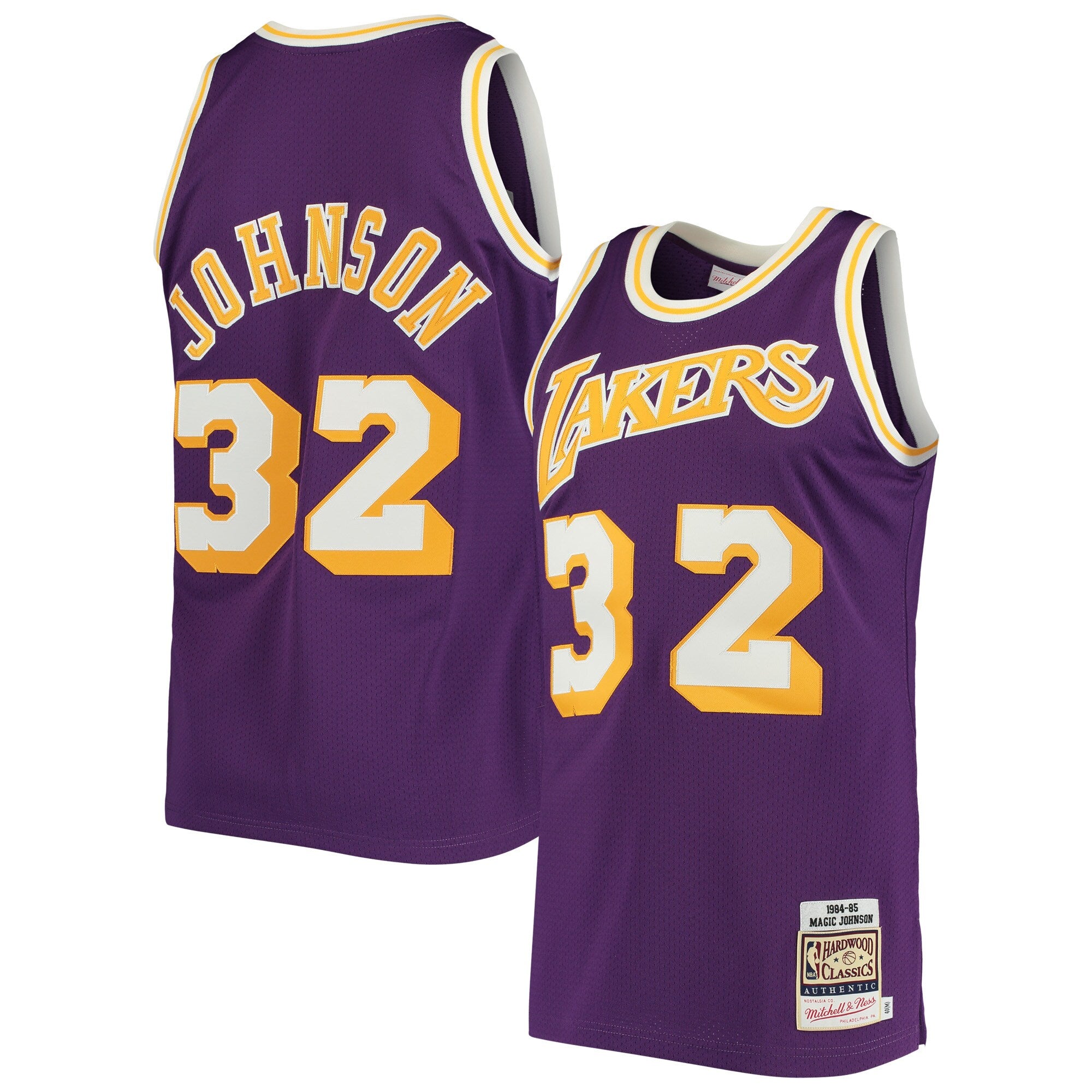 Magic Johnson Los Angeles Lakers 1984/85 Hardwood Classics Authentic Jersey - Gold/Purple